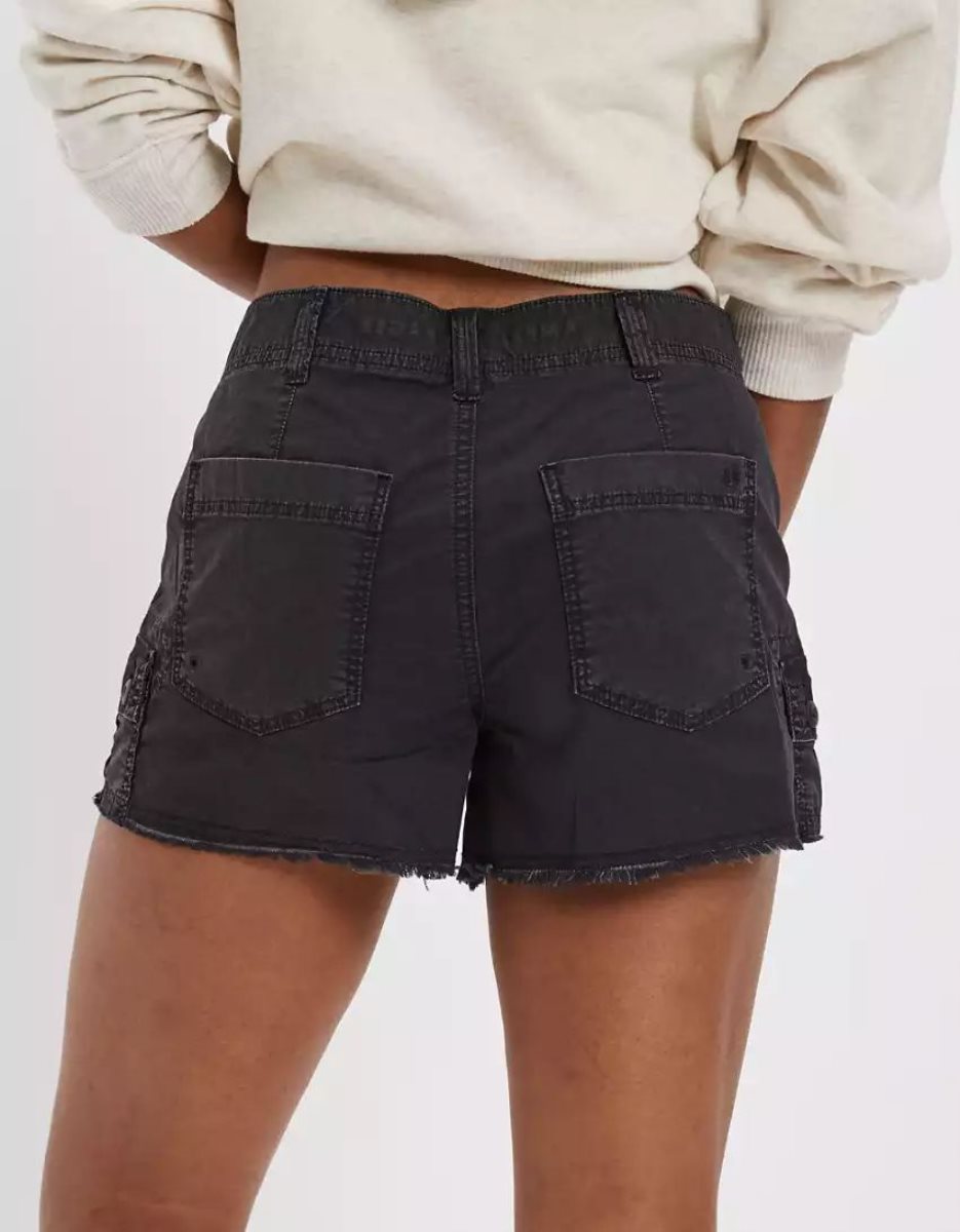 Shorts American Eagle AE Snappy Stretch '90s Boyfriend Cargo Noir Femme | NXZ-27265936